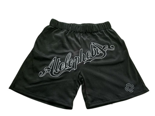 Black mesh short